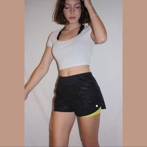 Black and yellow workout/running shorts